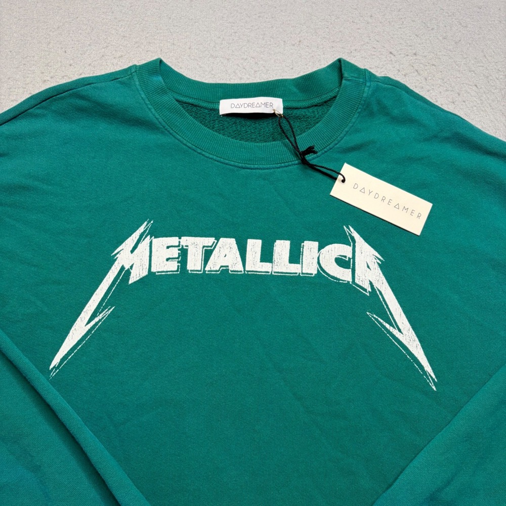 Daydreamer Metallica Sweatshirt Women M Green Birth School Metallica Death NWT - Picture 12 of 14